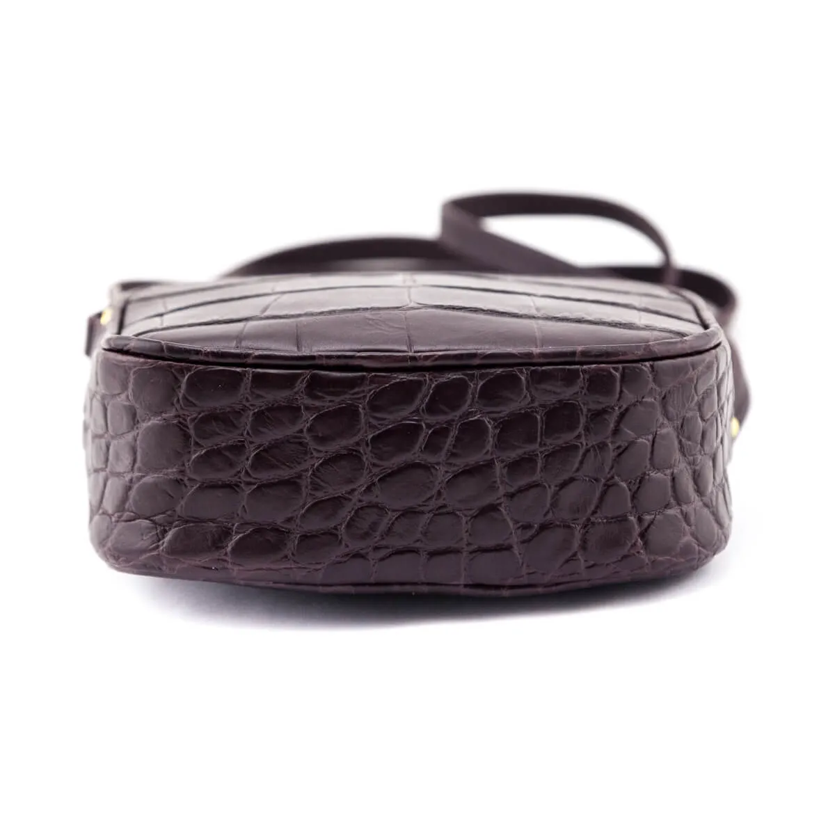 Alexander McQueen Bordeaux Calfskin Crocodile-Embossed Mini Camera Bag