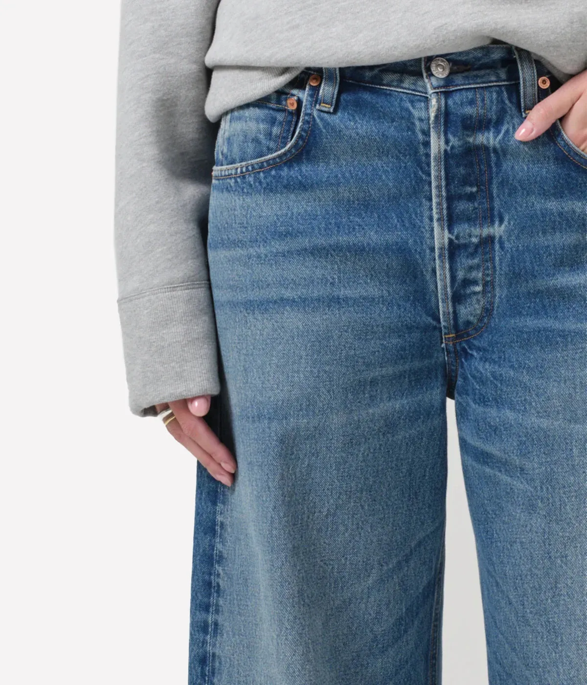 Ayla Raw Hem Jean in Doheny