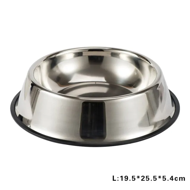 Dog Bowl Non-slip Durable Anti-fall Feeding Bowls Stainless Steel Feeder