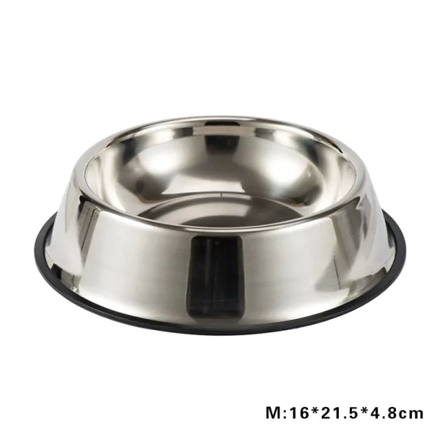 Dog Bowl Non-slip Durable Anti-fall Feeding Bowls Stainless Steel Feeder