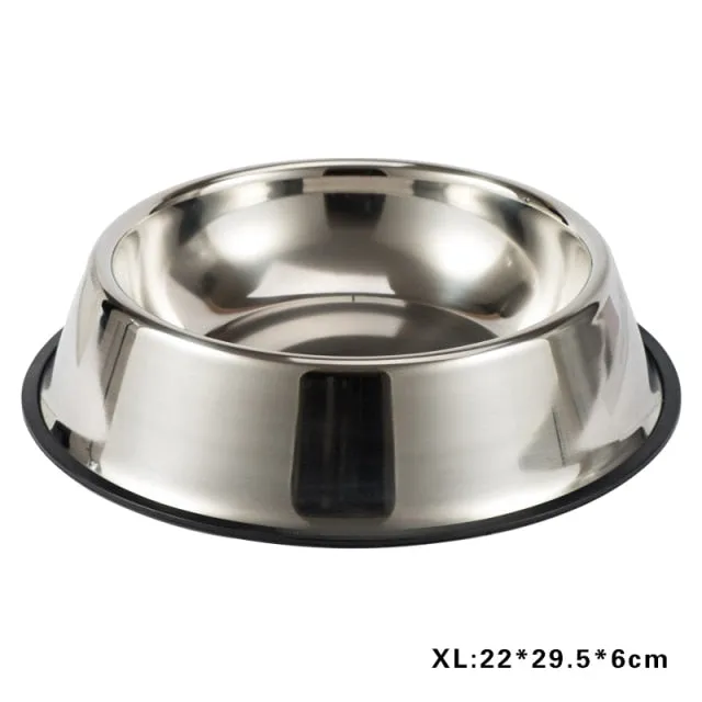 Dog Bowl Non-slip Durable Anti-fall Feeding Bowls Stainless Steel Feeder