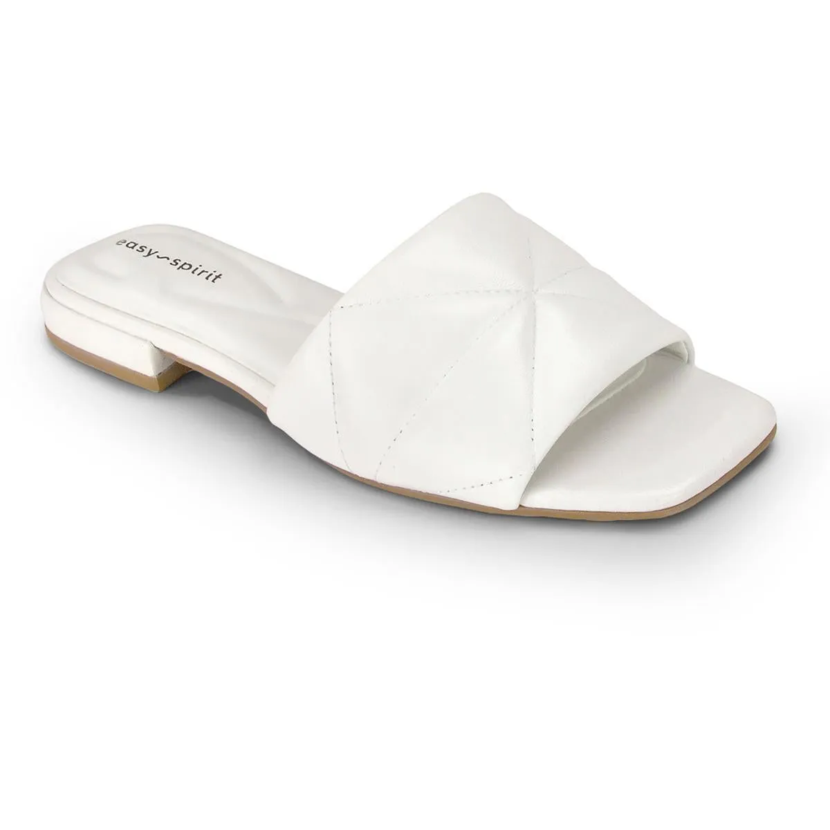 Easy Spirit Womens QUINCIE Leather Open Toe Slide Sandals