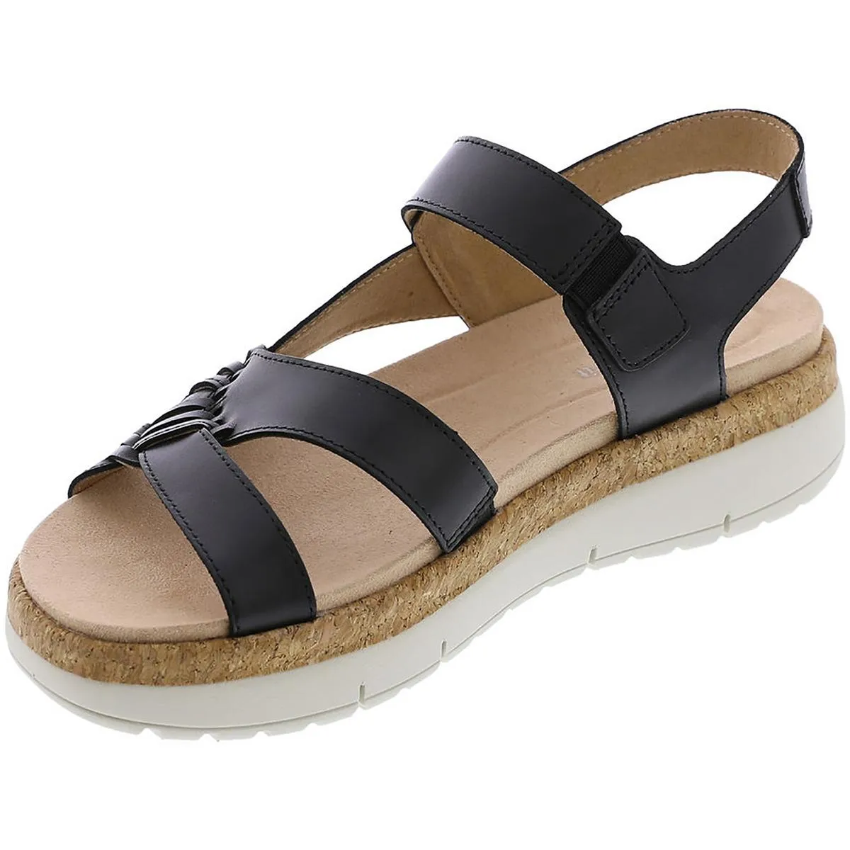 Easy Spirit Womens Seilena Leather Braided Slingback Sandals