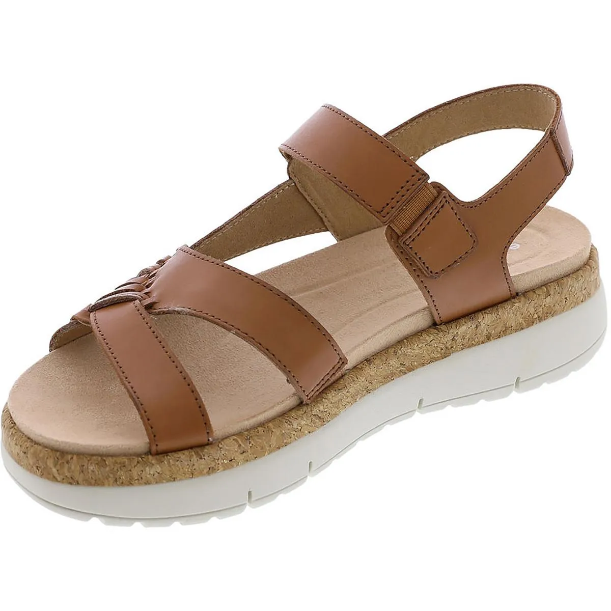 Easy Spirit Womens Seilena Leather Braided Slingback Sandals