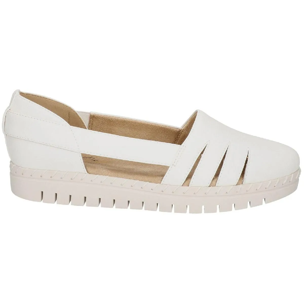 Easy Street Womens Bugsy Faux Leather Slip On Flatform Sandals