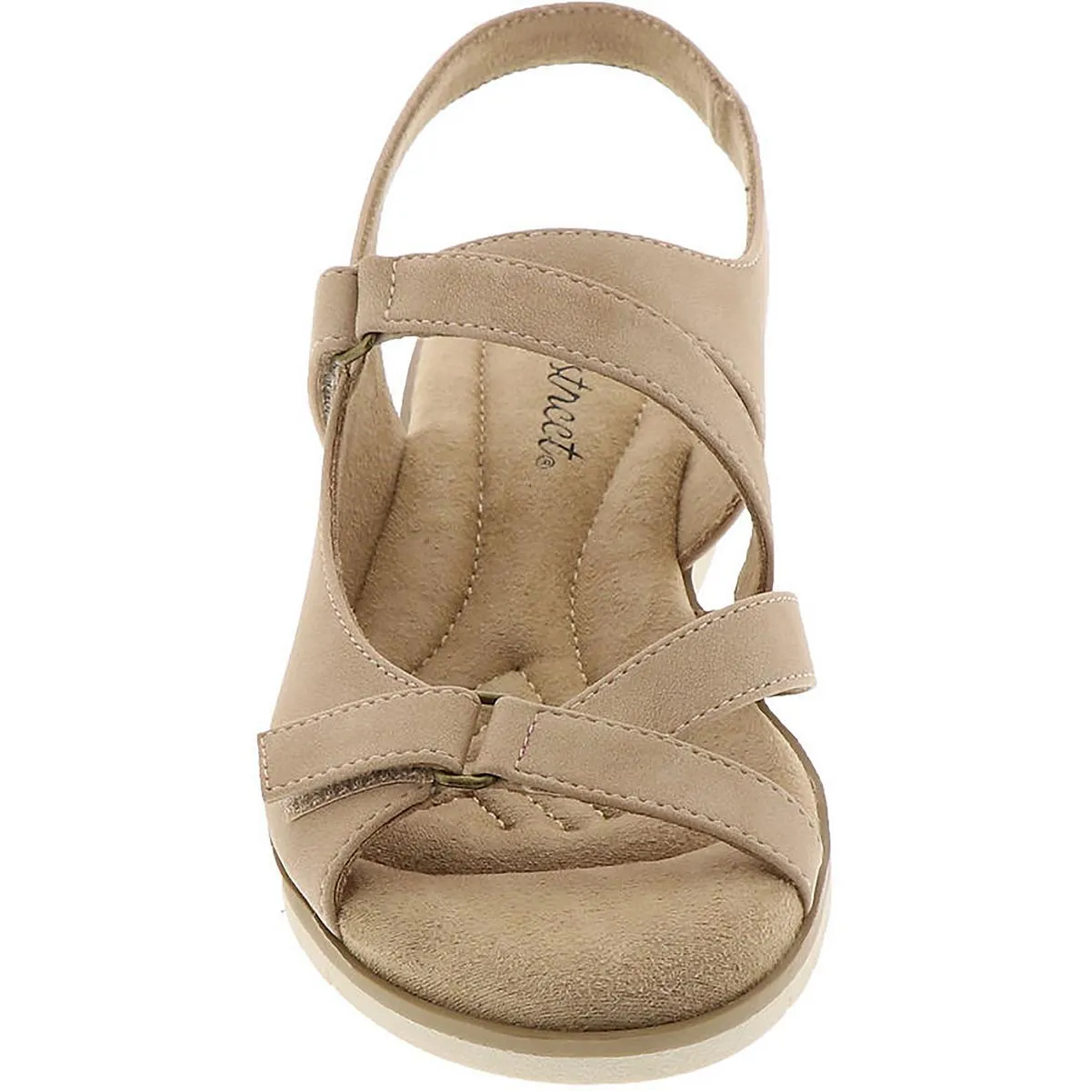 Easy Street Womens Faux Suede Adjustable Wedge Sandals