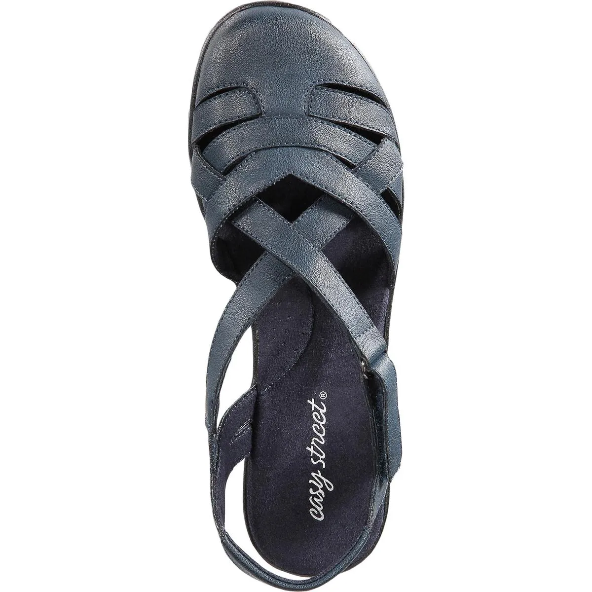 Easy Street Womens Garrett Faux Leather Closed Toe Slingback Sandals