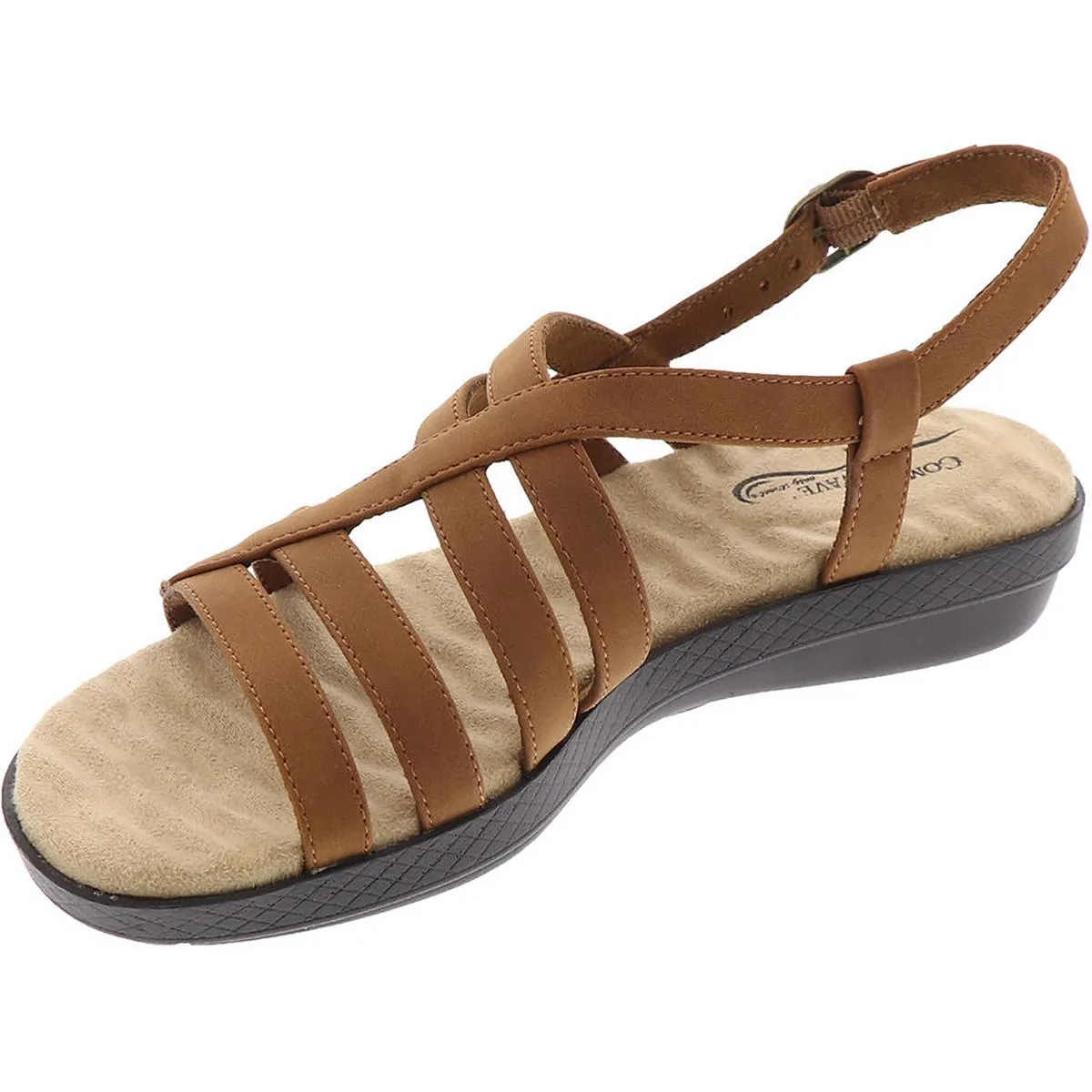 Easy Street Womens Lobo  Faux Leather Open Toe Strappy Sandals