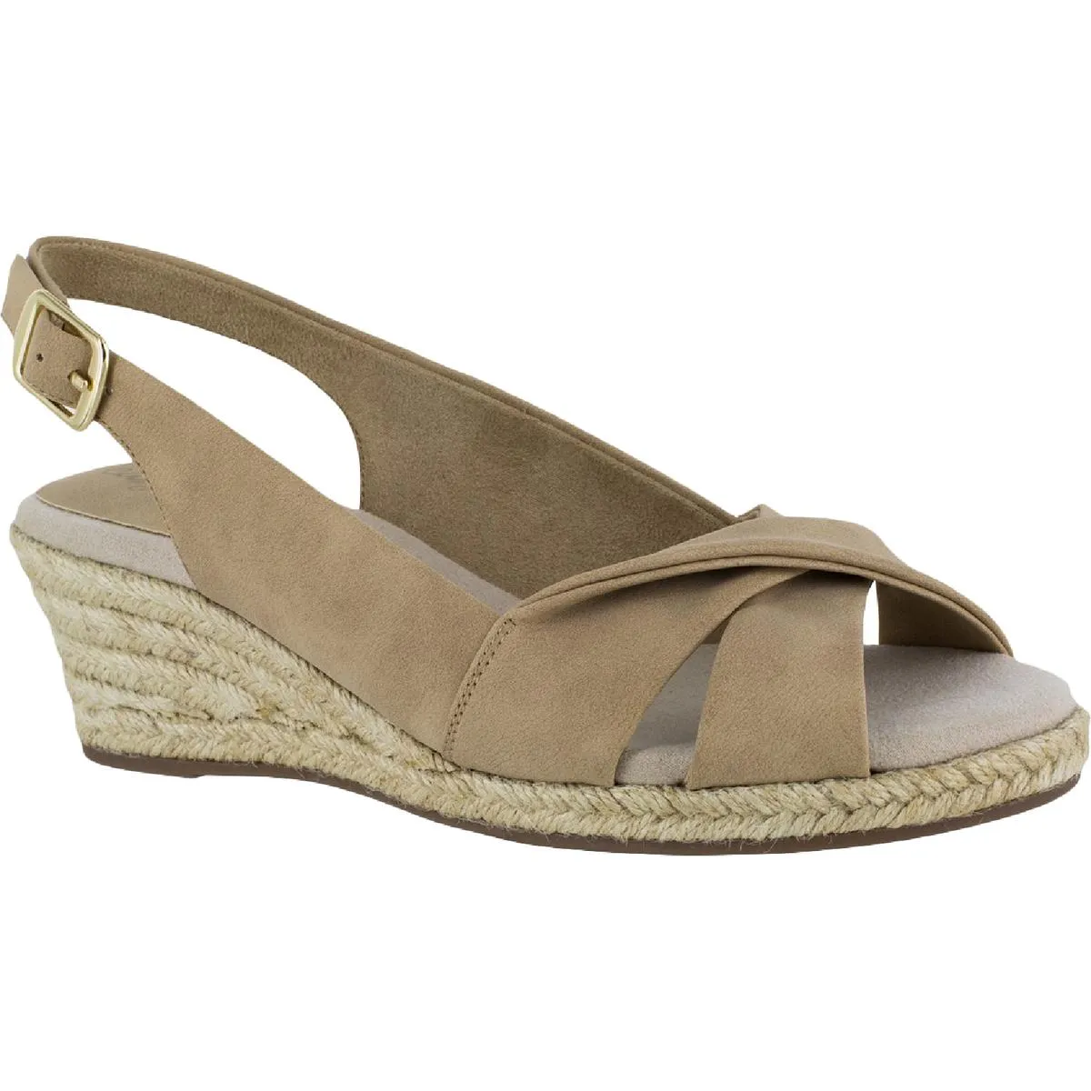 Easy Street Womens Maureen Cushioned Footbed Platform Slingback Sandals