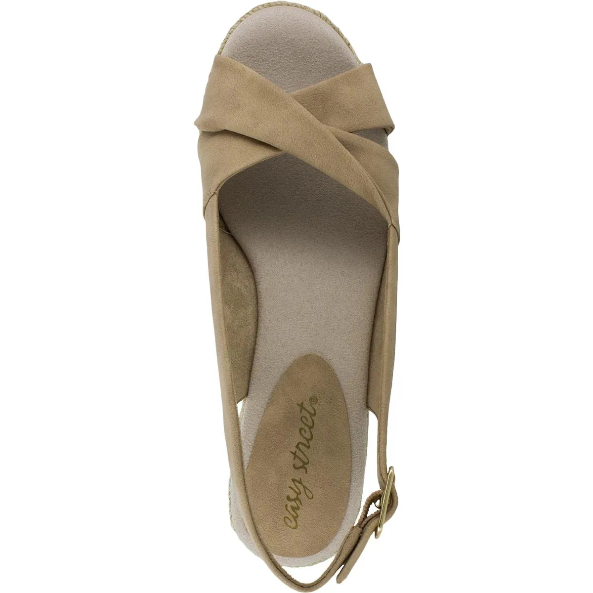 Easy Street Womens Maureen Cushioned Footbed Platform Slingback Sandals