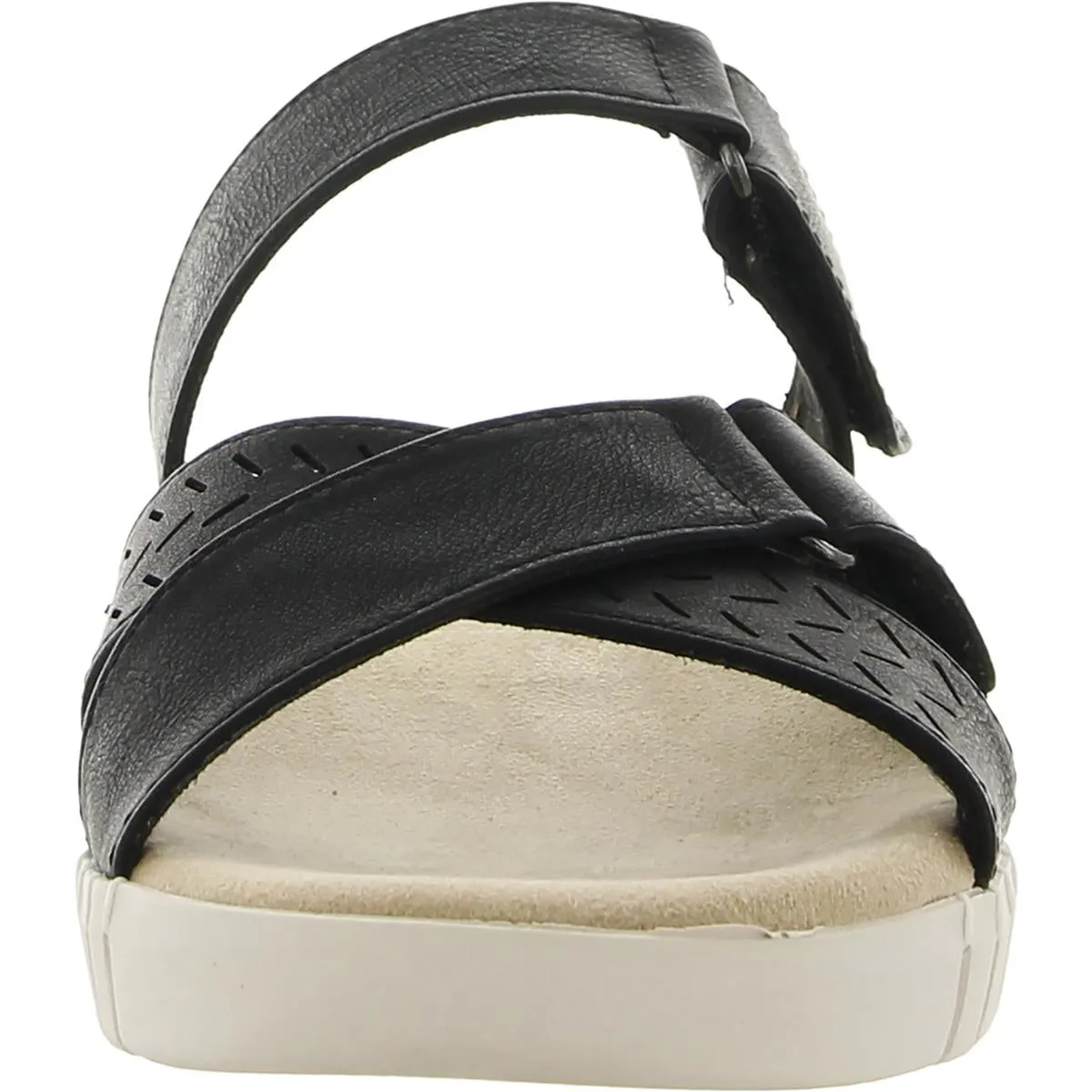 Easy Street Womens Patricia Faux Leather Slip-On Slide Sandals