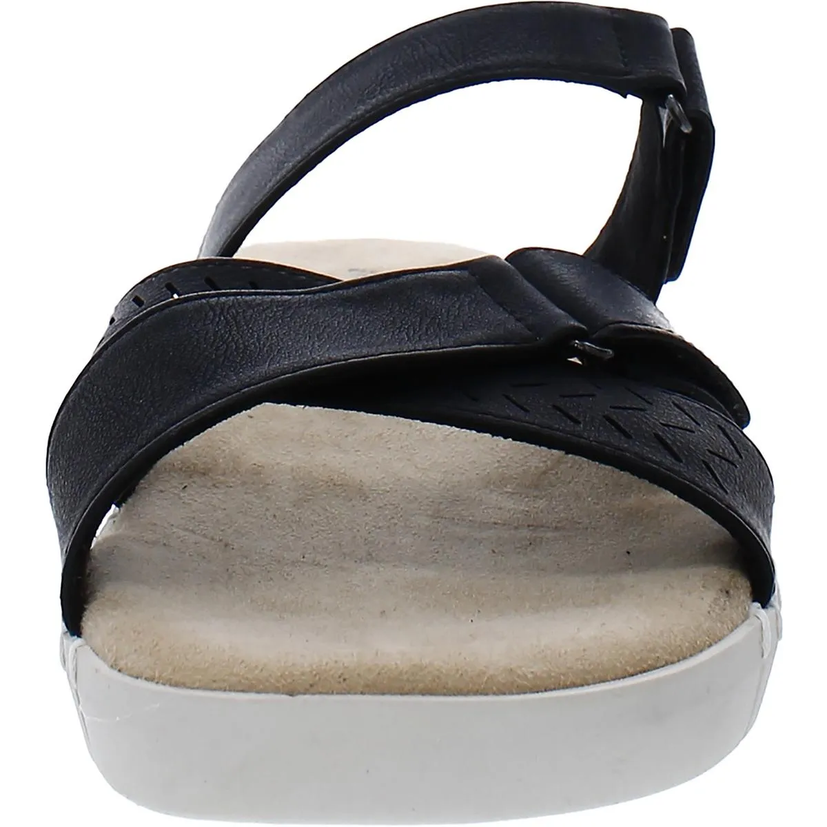 Easy Street Womens Patricia Faux Leather Slip-On Slide Sandals
