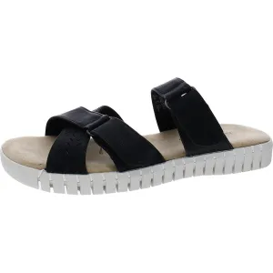 Easy Street Womens Patricia Faux Leather Slip-On Slide Sandals
