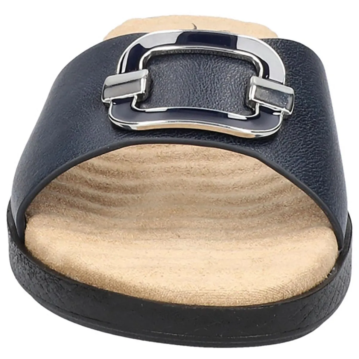 Easy Street Womens SUNSHINE Faux Leather Slide Sandals