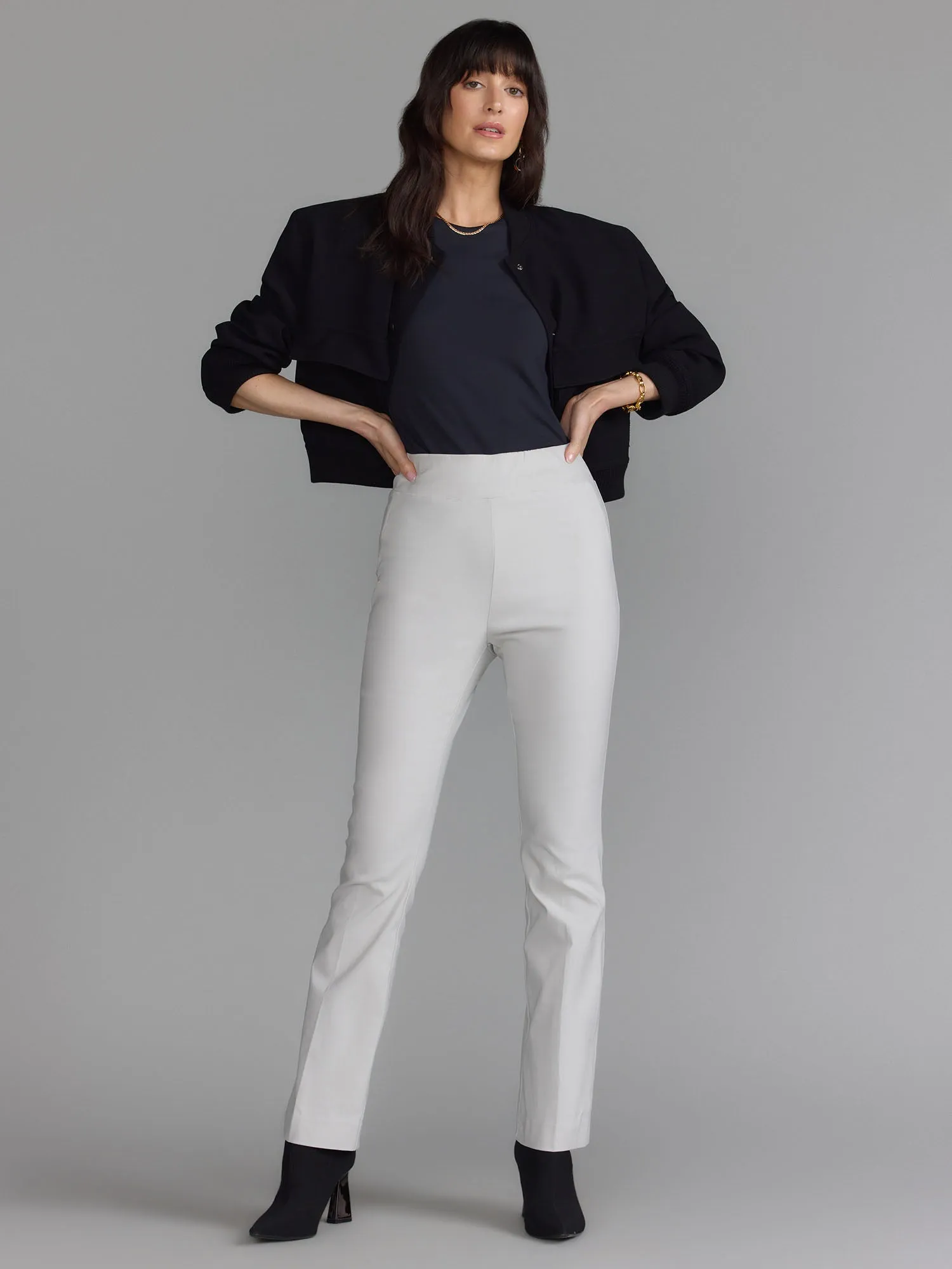 Essential High Rise Slim Straight Leg Pants