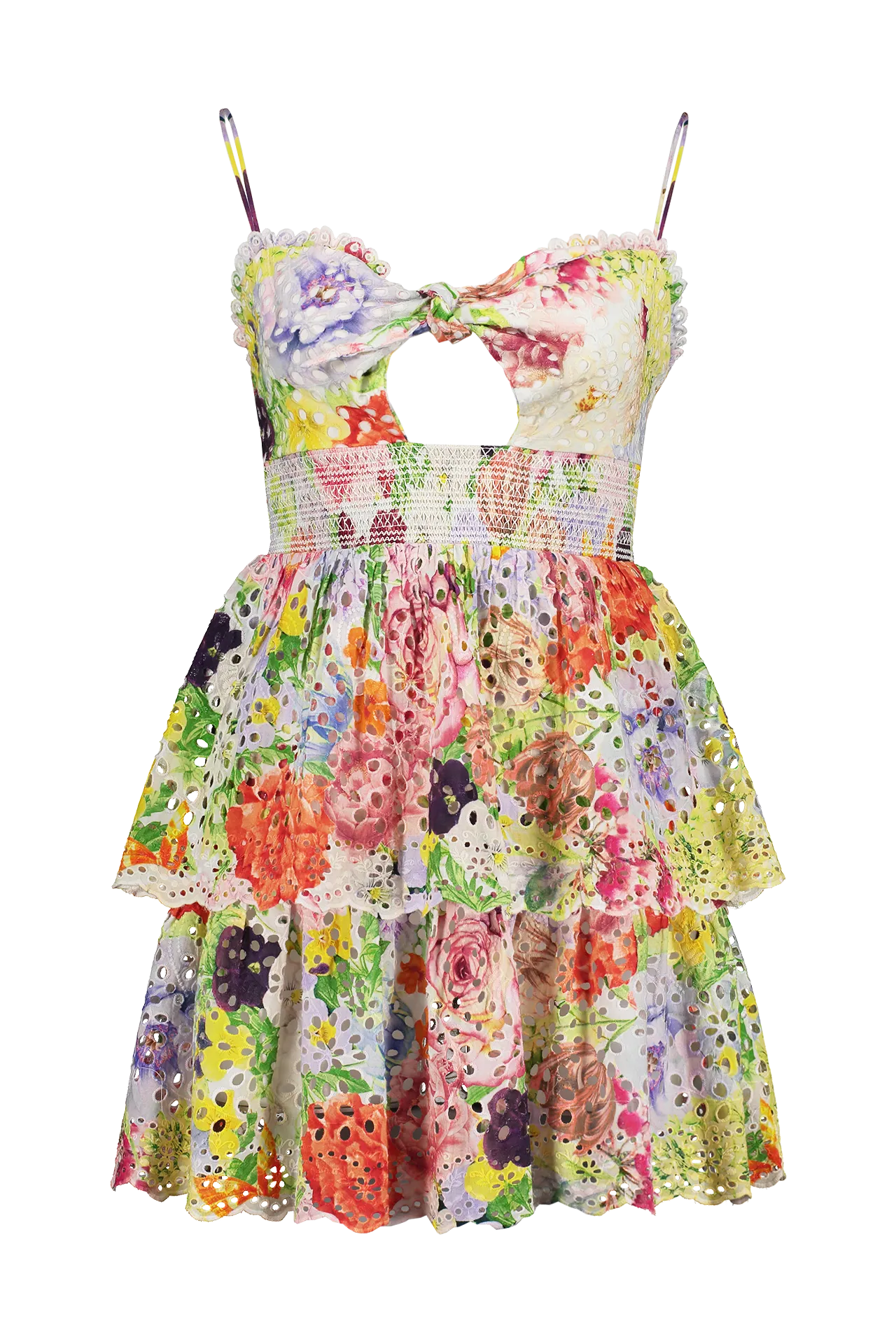 Fina Tie Front Ruffle Mini Dress