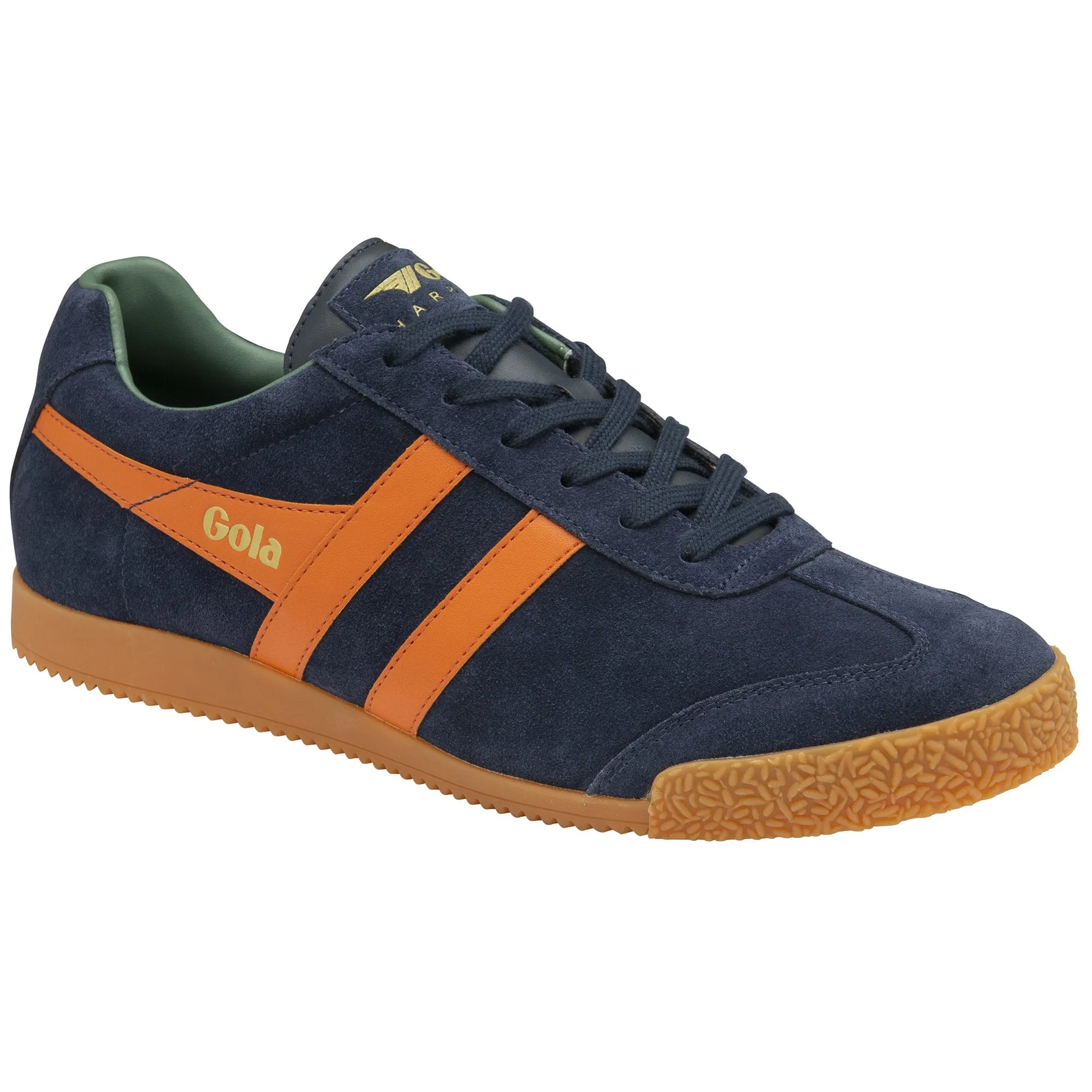 Gola Classics Harrier Suede Trainers Navy/Moody Orange/Sage