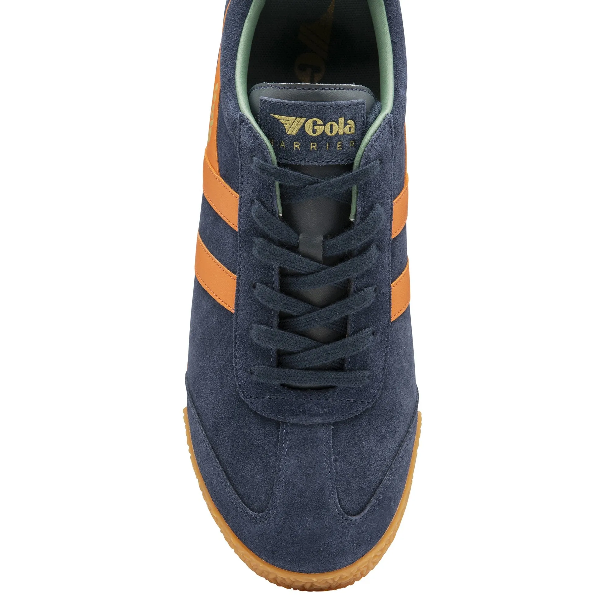 Gola Classics Harrier Suede Trainers Navy/Moody Orange/Sage