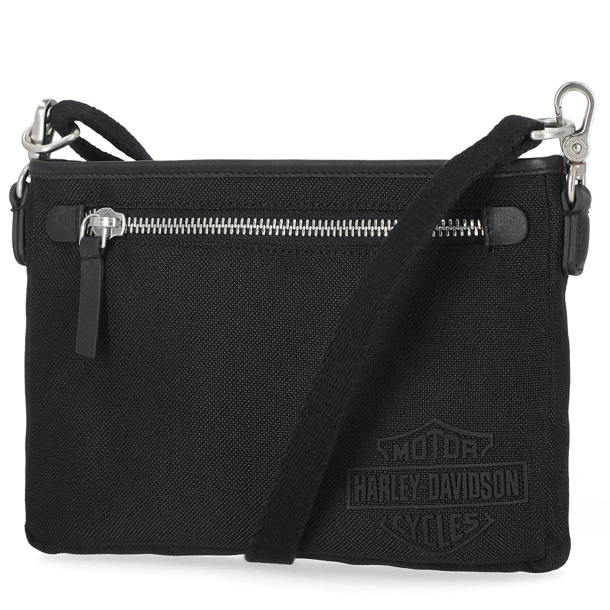 Harley-Davidson Women's Classic Codura Genuine Leather/Canvas 8"x5.5" Hip Bag, Grey MHW001/30