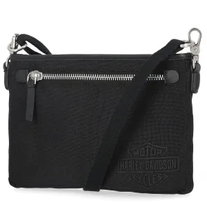 Harley-Davidson Women's Classic Codura Genuine Leather/Canvas 8"x5.5" Hip Bag, Grey MHW001/30