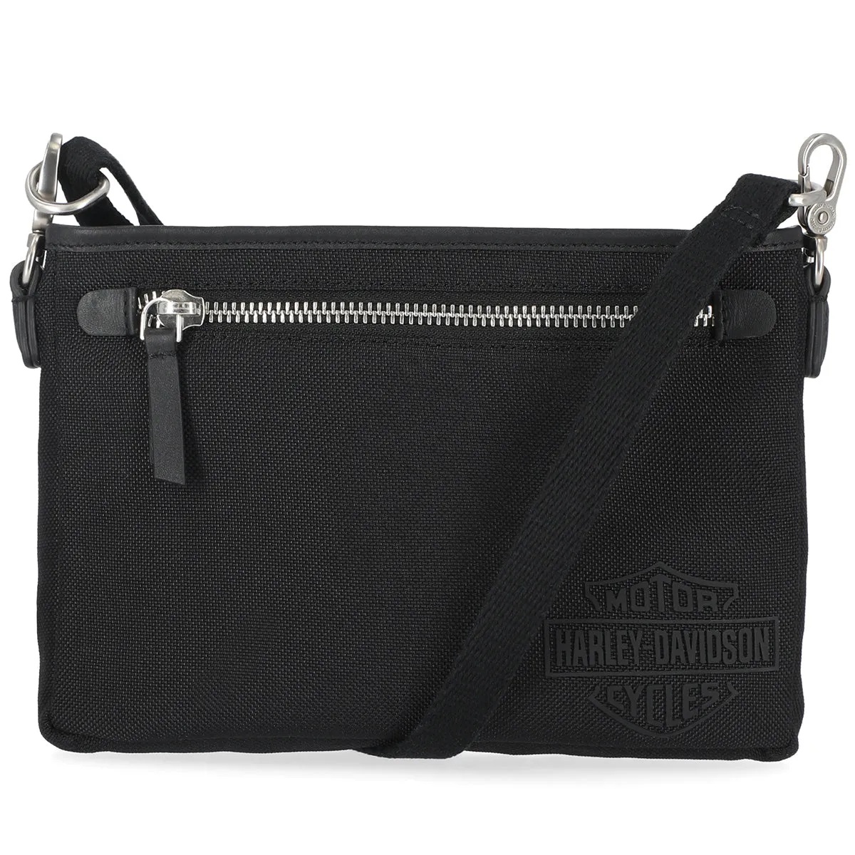 Harley-Davidson Women's Classic Codura Genuine Leather/Canvas 8"x5.5" Hip Bag, Grey MHW001/30