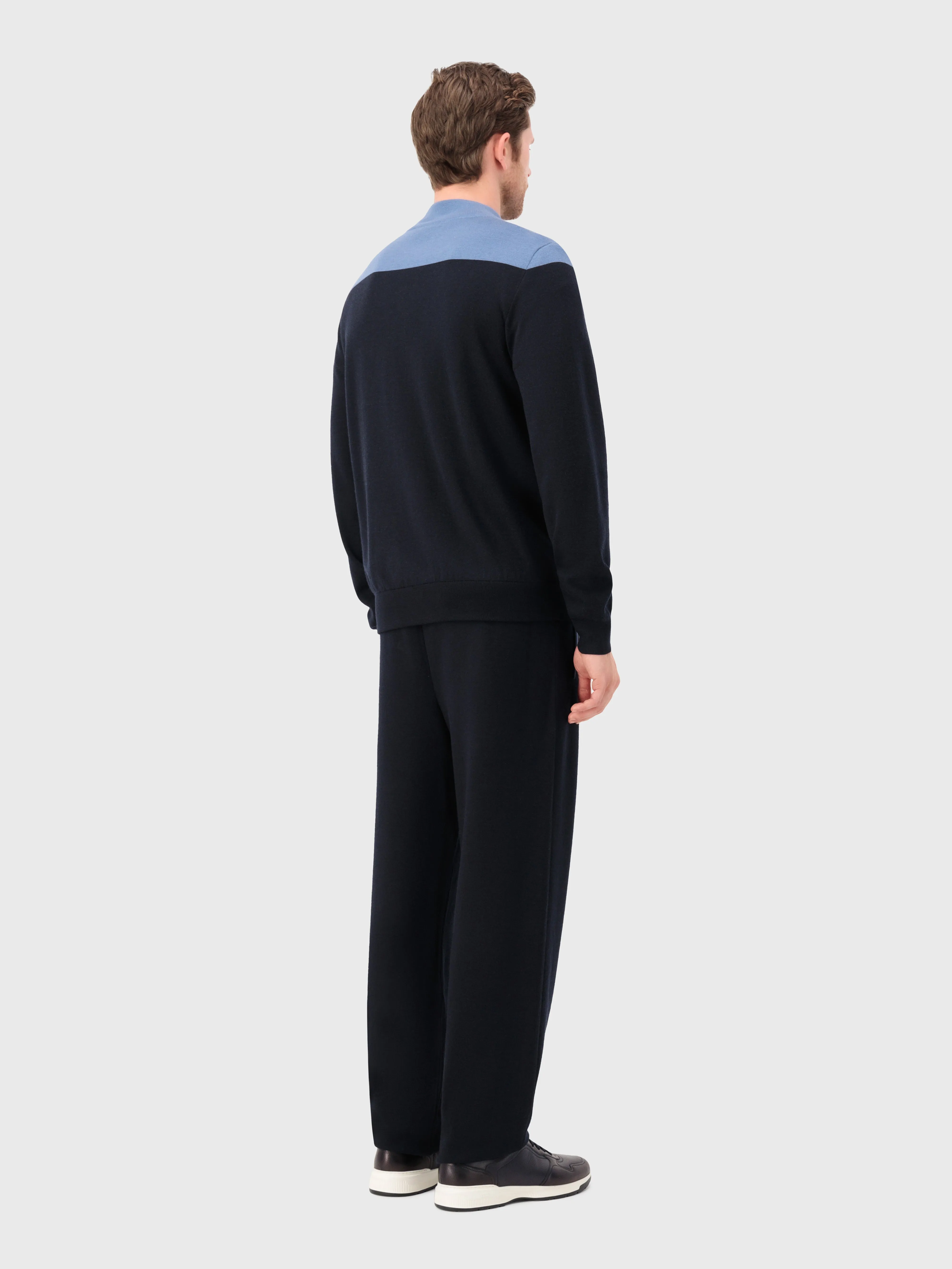 Jogging Suit in Cashmere and Silk Dark Navy