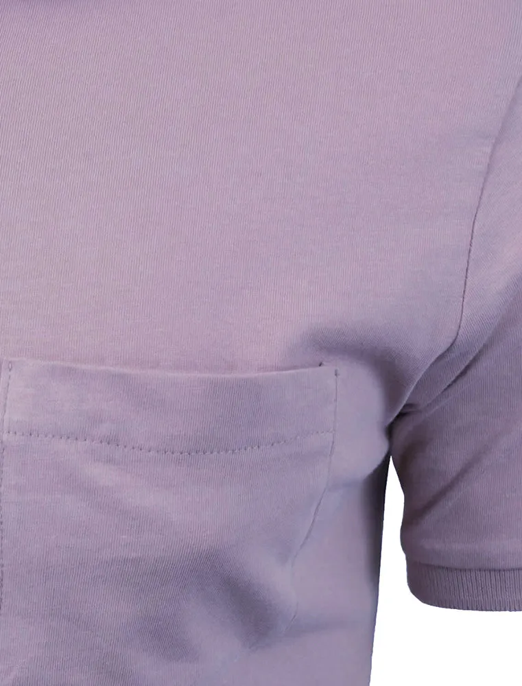JuliusG Jersey Polo Shirt With Chest Pocket in Purple