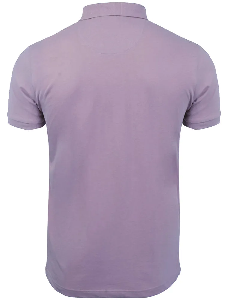 JuliusG Jersey Polo Shirt With Chest Pocket in Purple