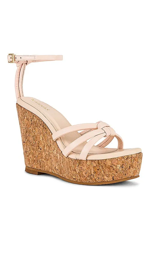 Kaanas Masaya Cork Wedge in Nude
