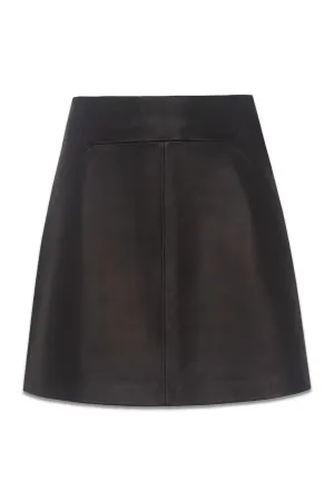 Leather A Line Skirt