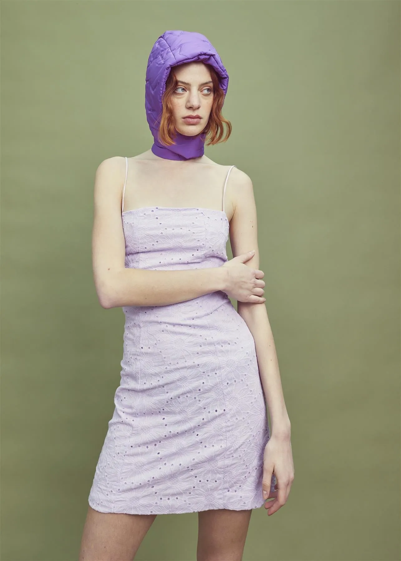 Lilac Strappy Mini Dress
