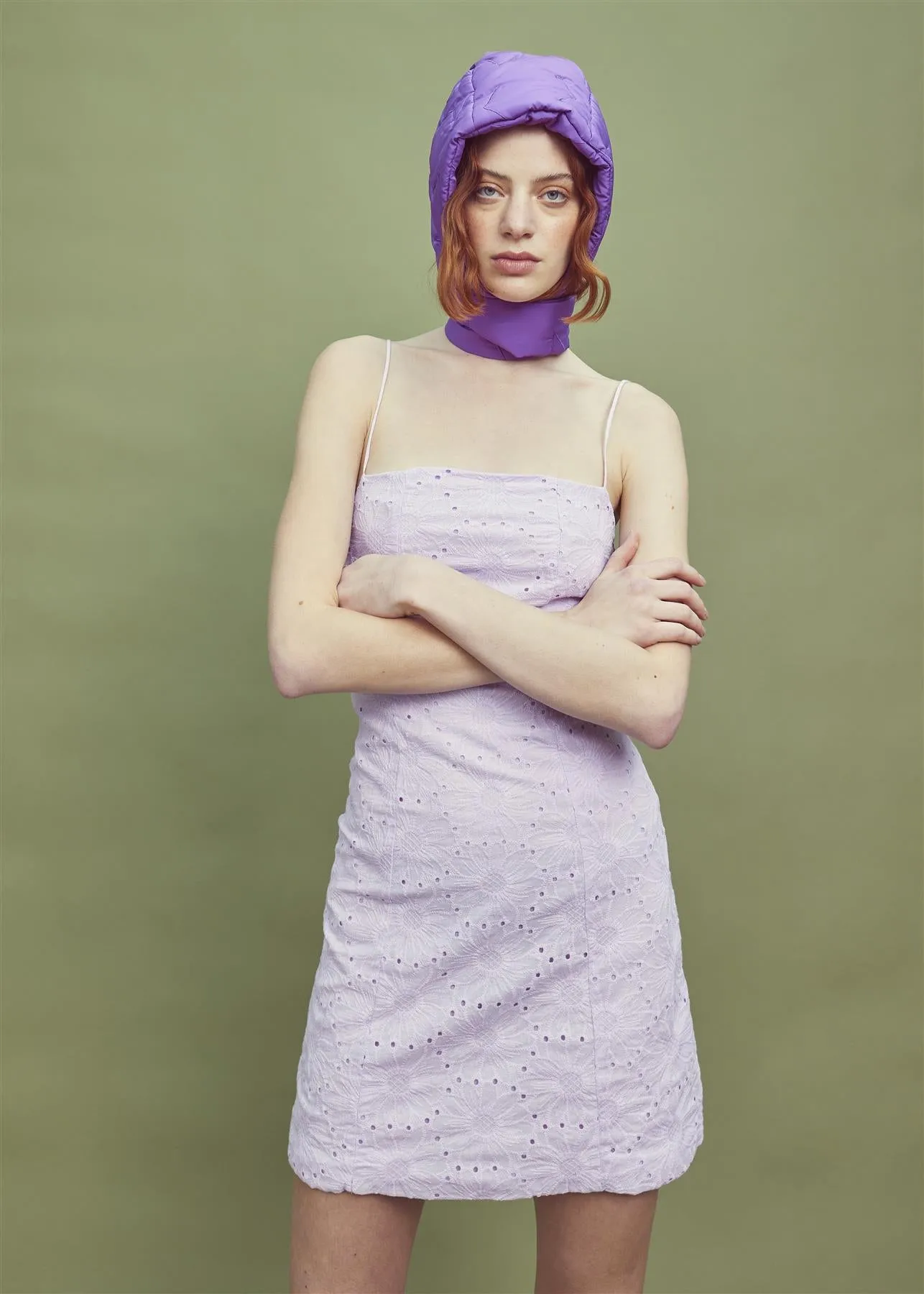 Lilac Strappy Mini Dress