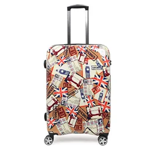 NEWCOM Luggage 20 Inch Hard Shell Spinner Wheels Printed National Flag Graffiti ABS  PC Build-In TSA Lock Lightweight Traveling Carry On for Hip Pop Punk Youth