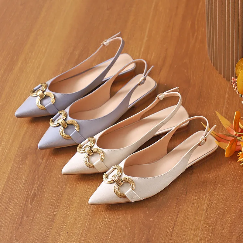 Nude Block Heels Closed Toe Women's Autumn Shoes Casual Fashionable