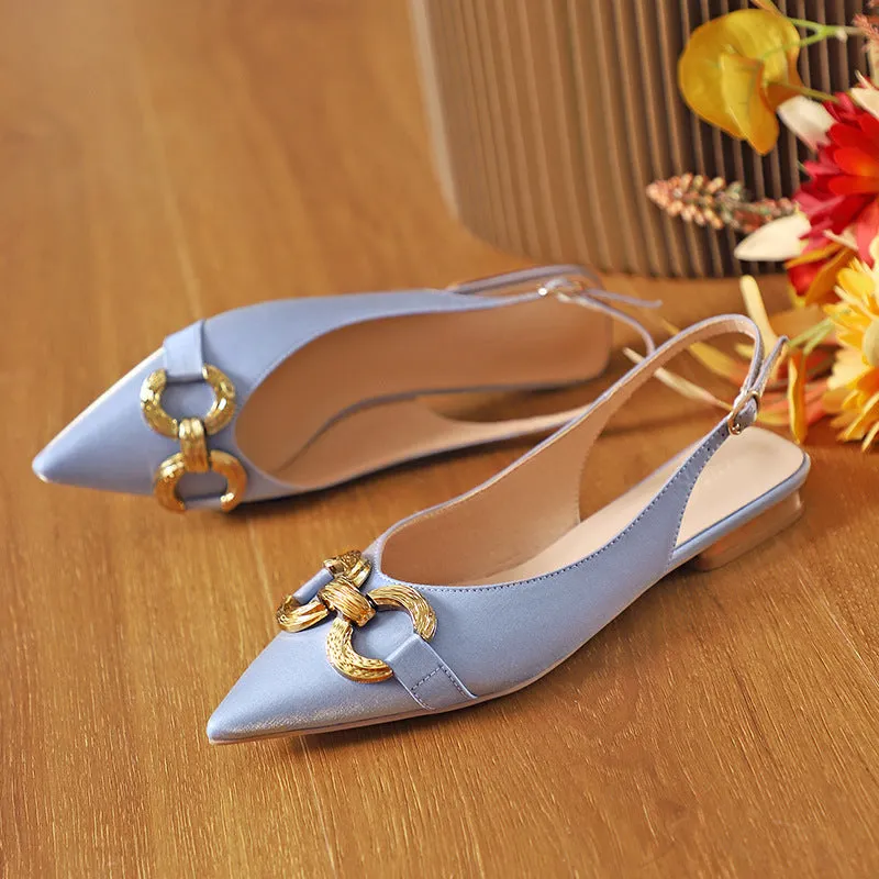 Nude Block Heels Closed Toe Women's Autumn Shoes Casual Fashionable