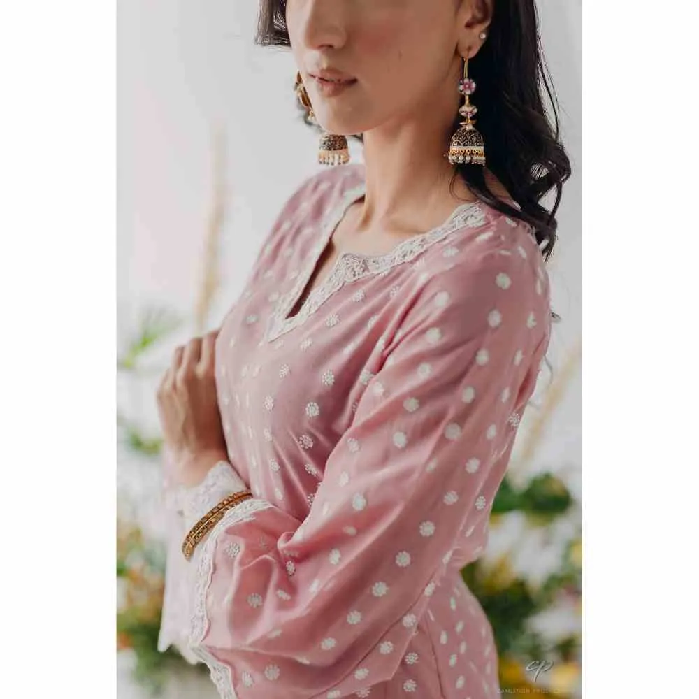 Old Marigold Sara Pink Mulmul Kurta
