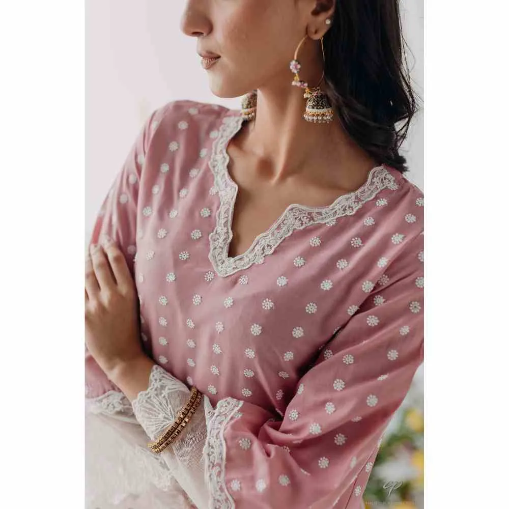 Old Marigold Sara Pink Mulmul Kurta