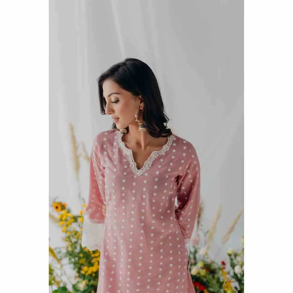 Old Marigold Sara Pink Mulmul Kurta