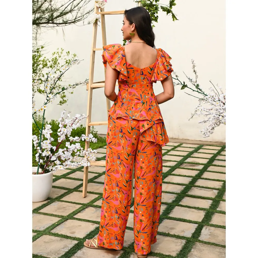 ORDINAREE Valencia Orange Co-Ord (Set of 2)