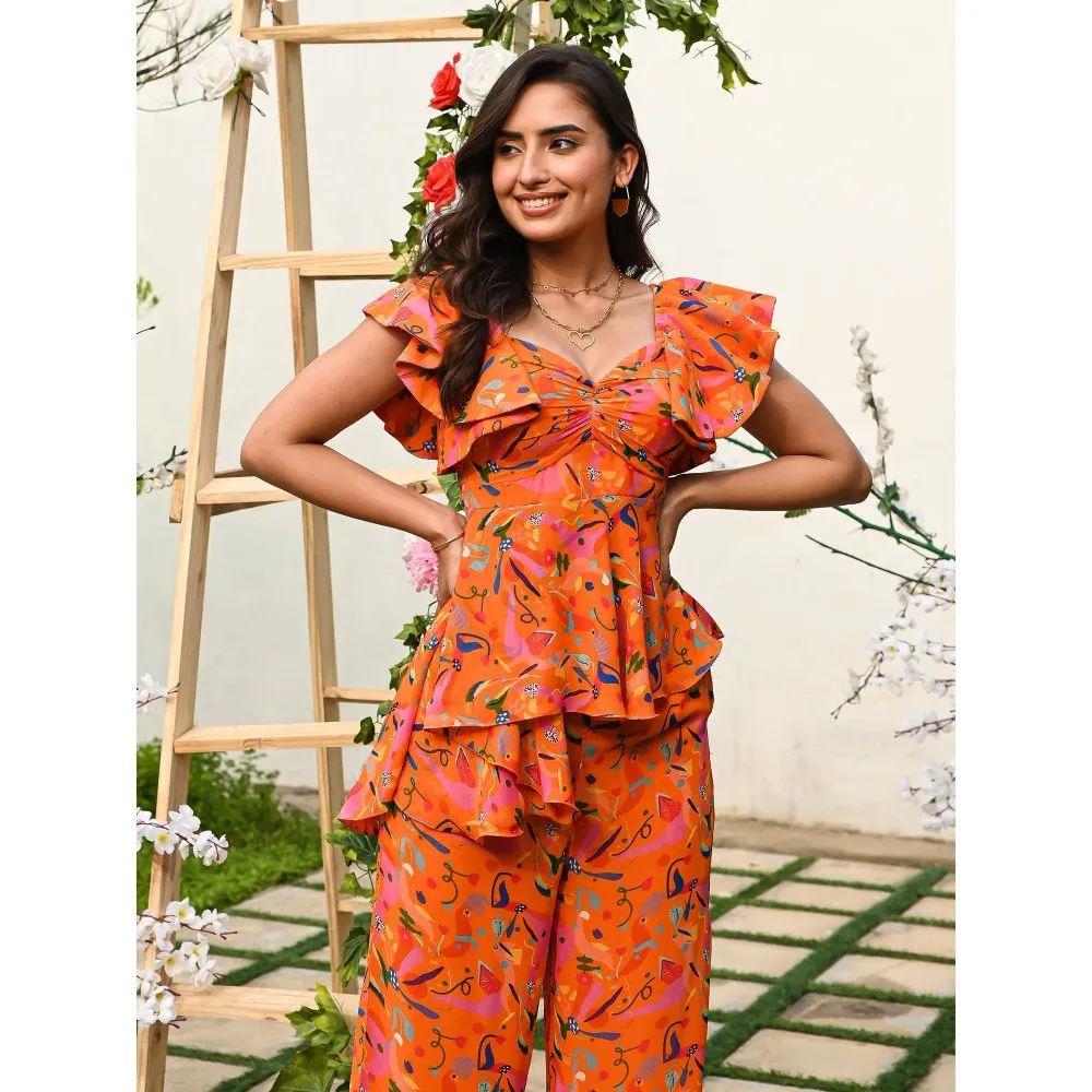 ORDINAREE Valencia Orange Co-Ord (Set of 2)