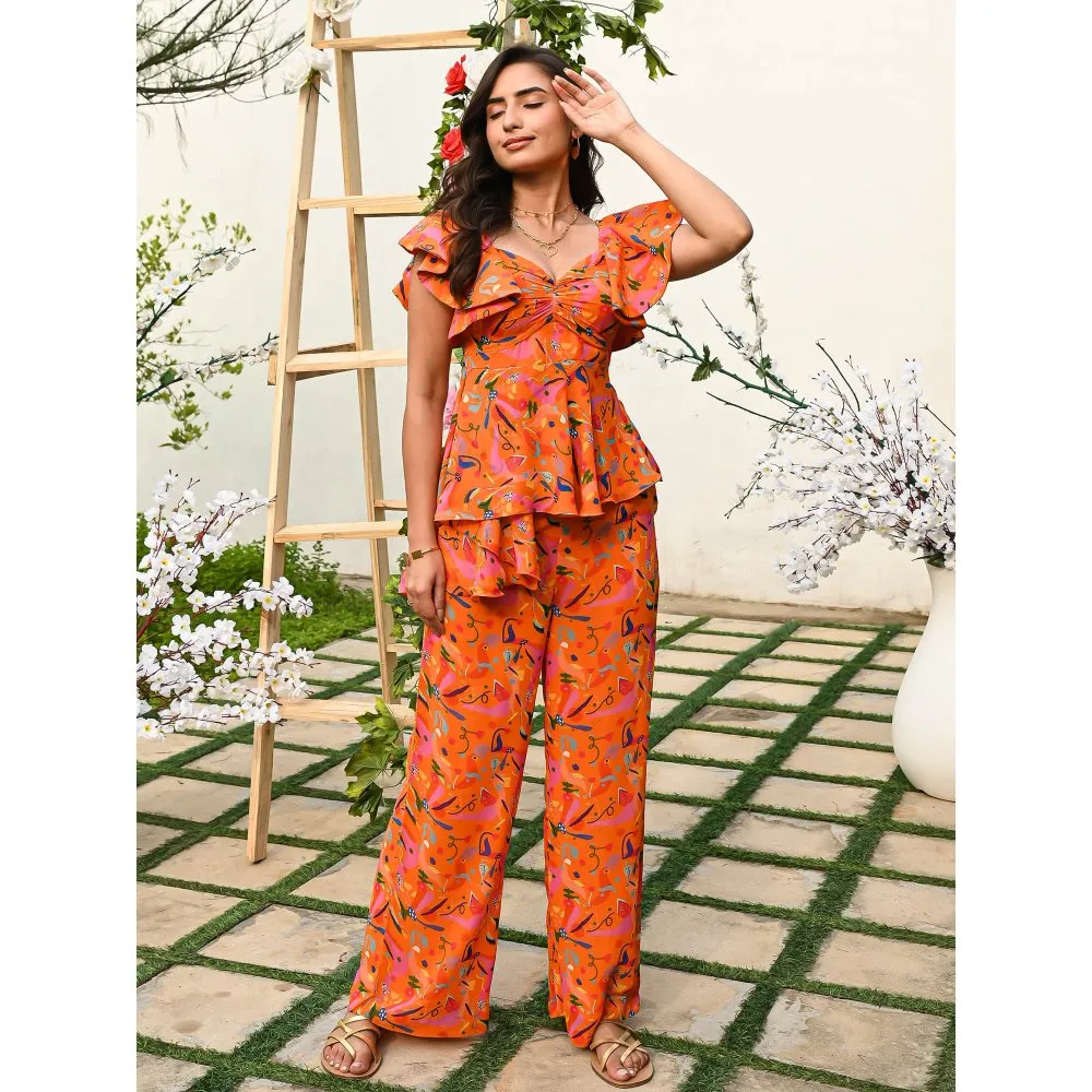 ORDINAREE Valencia Orange Co-Ord (Set of 2)