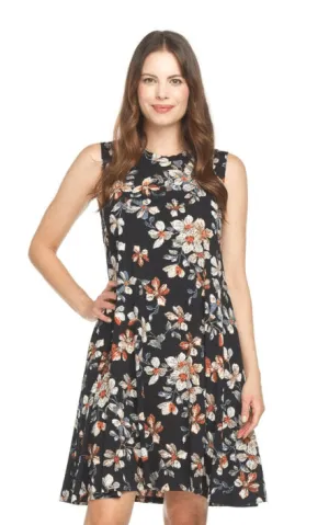 Papillon Floral Print A-Line Dress - 18539