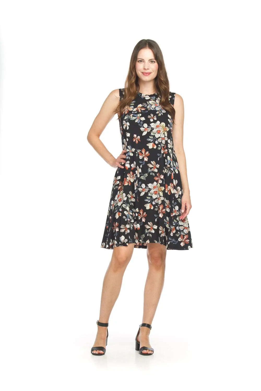 Papillon Floral Print A-Line Dress - 18539