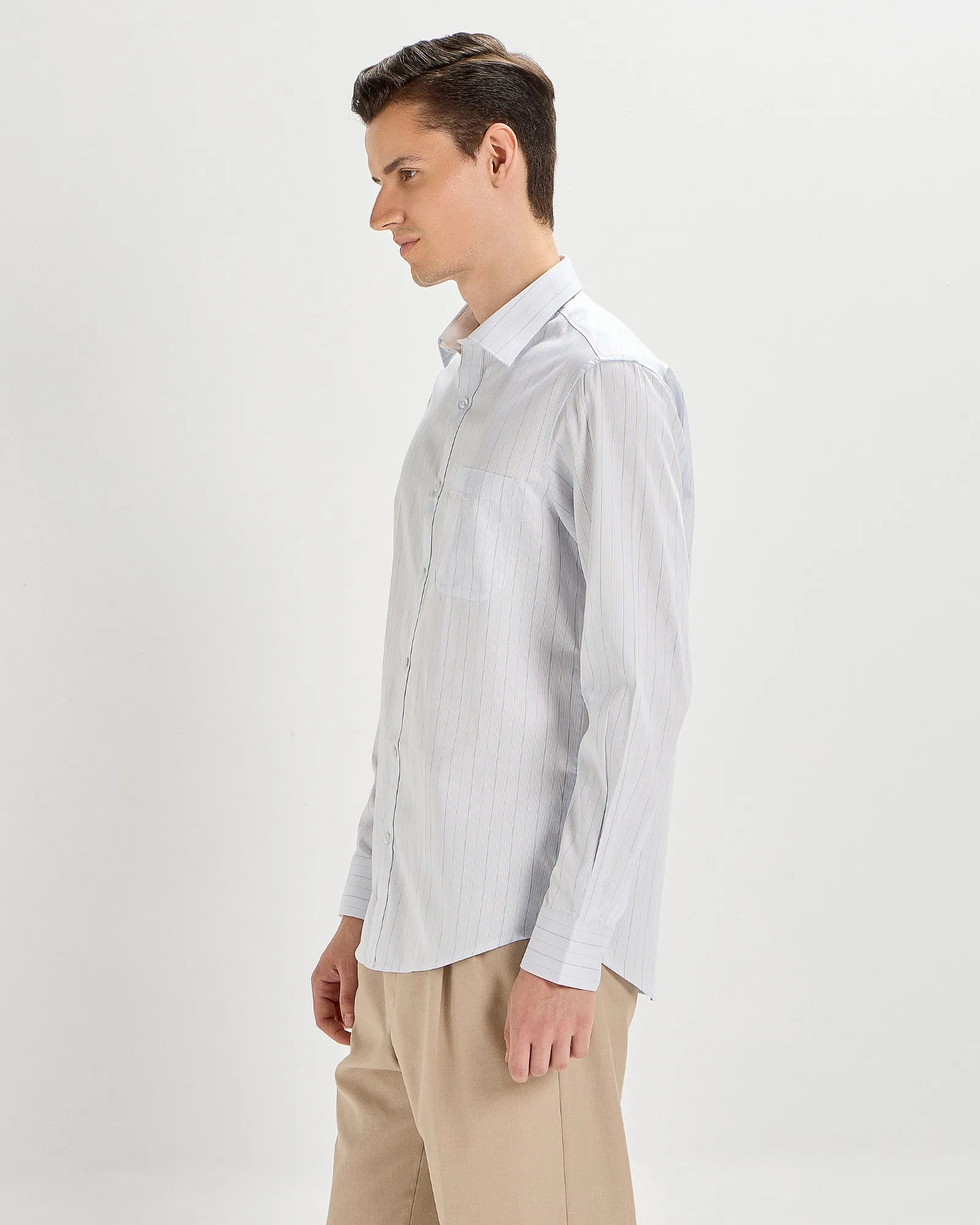 Pastel Blue Stripes Shirt