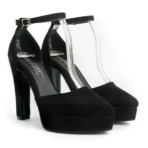Pointed Toe Suede Ankle Wrap High Stiletto Heels Shoes