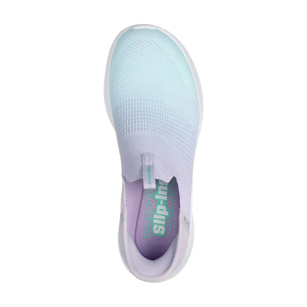 Skechers 150183 Ultra Flex 3.0 - Beauty Blend Slip Ins Ladies Lavender Turquoise Textile Vegan Slip On Trainers