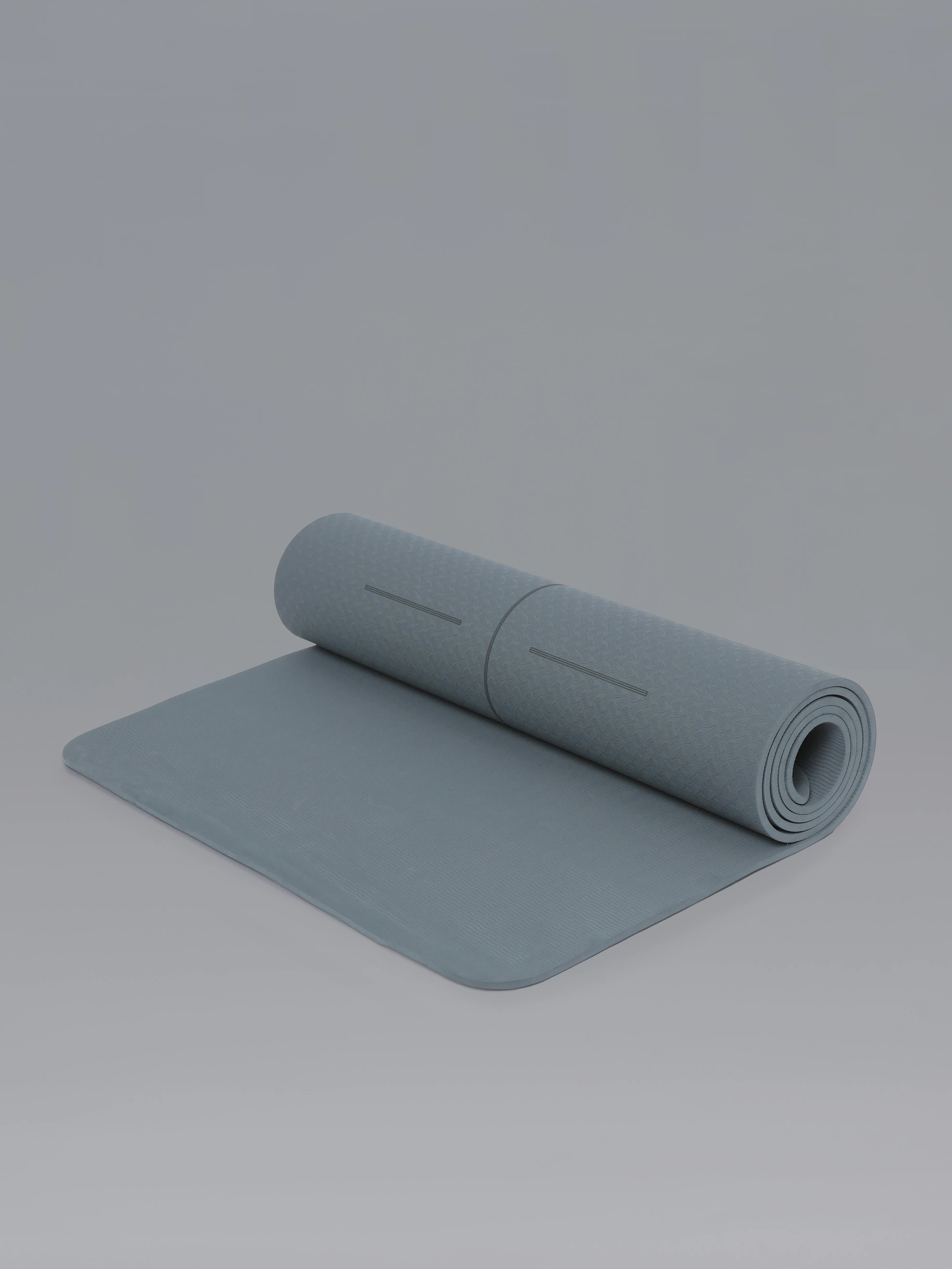 Stance Marking Anti Slip Yoga Mat in Grey