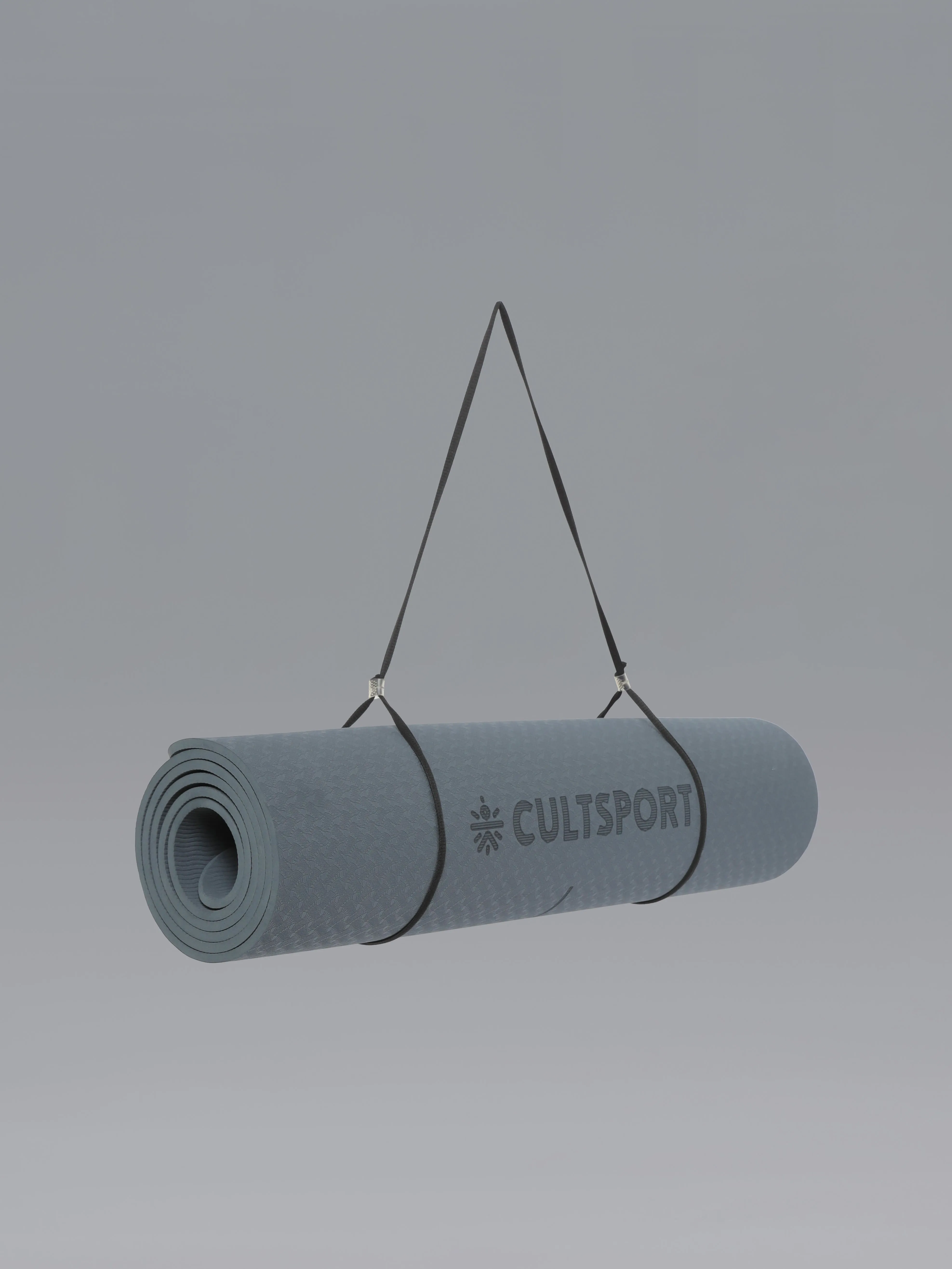 Stance Marking Anti Slip Yoga Mat in Grey