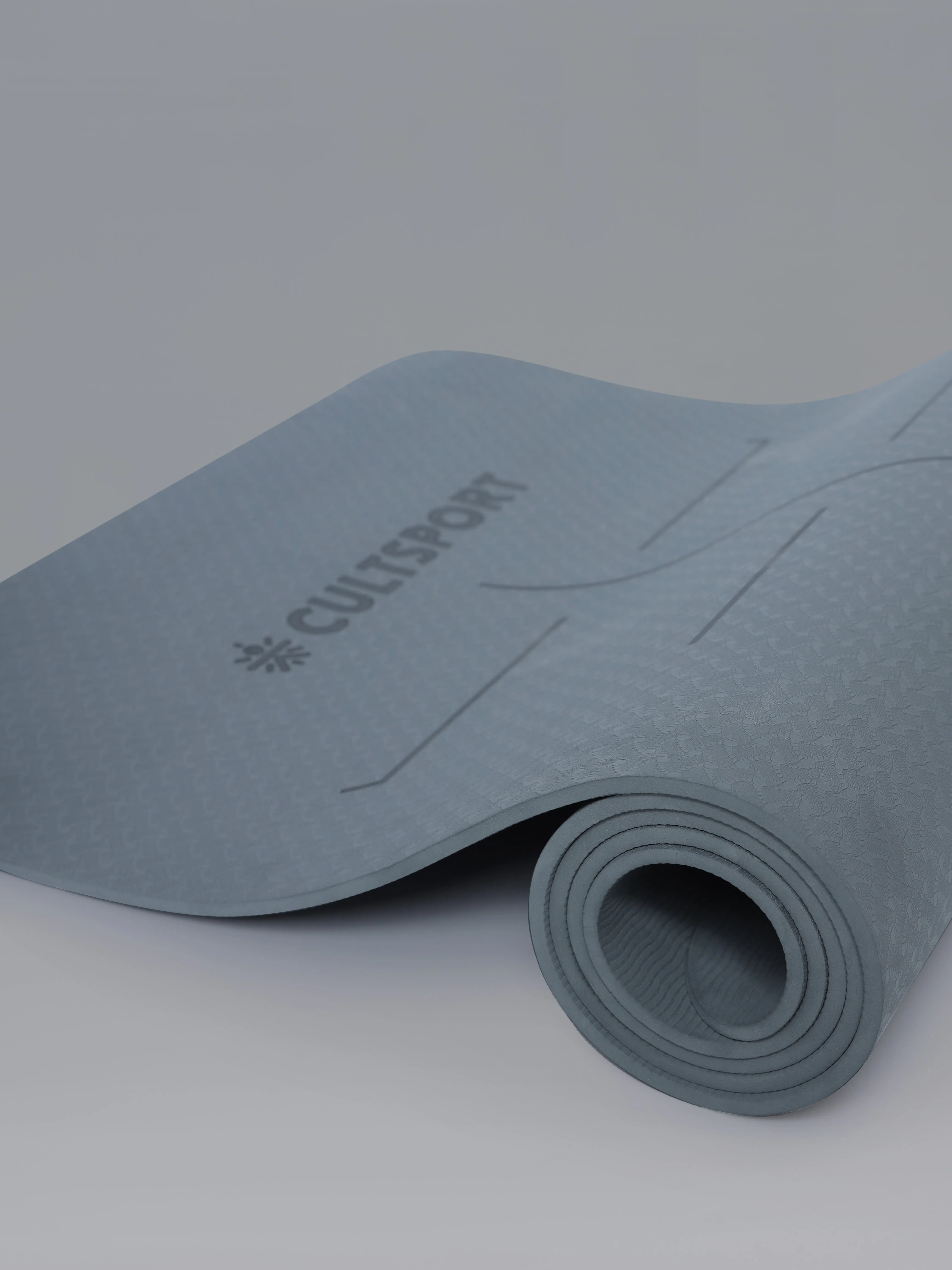 Stance Marking Anti Slip Yoga Mat in Grey