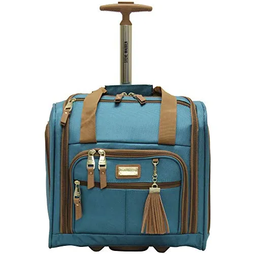 Steve Madden Harlo Teal Blue Underseat Carry-On - Lightweight, Multi-Compartment Design